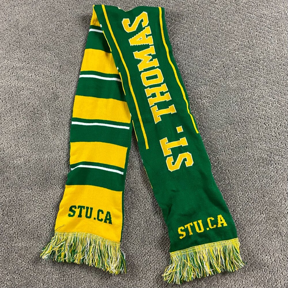 St. Thomas University Winter Scarf Acrylic STU Green Yellow 6 x 55
